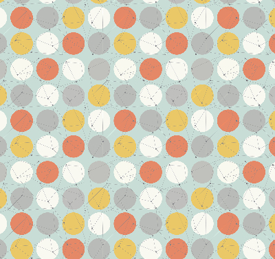 Fabric roller blind for window Dots connected by lines on circles