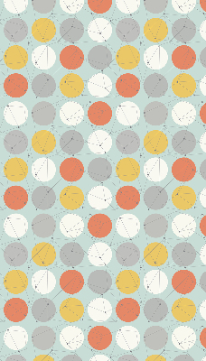 Fabric roller blind for window Dots connected by lines on circles