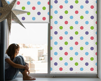 Blackout roller blind for window Colorful dots