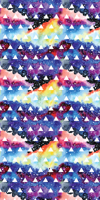 Fabric roller blind for window White triangles on a colored background