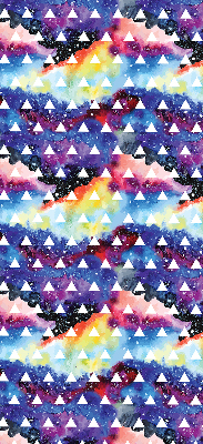 Fabric roller blind for window White triangles on a colored background