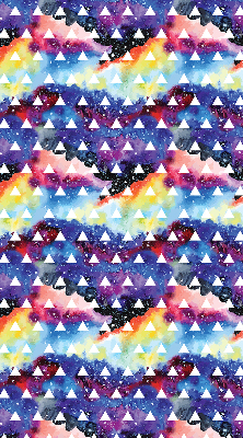 Fabric roller blind for window White triangles on a colored background