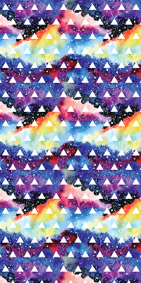 Fabric roller blind for window White triangles on a colored background
