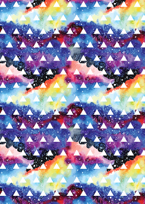 Fabric roller blind for window White triangles on a colored background