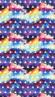 Fabric roller blind for window White triangles on a colored background