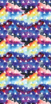 Fabric roller blind for window White triangles on a colored background