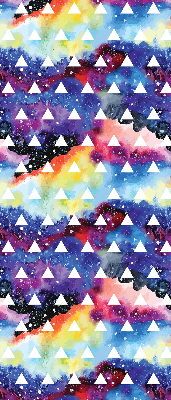 Fabric roller blind for window White triangles on a colored background