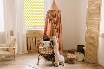 Blackout roller blind Yellow zigzags