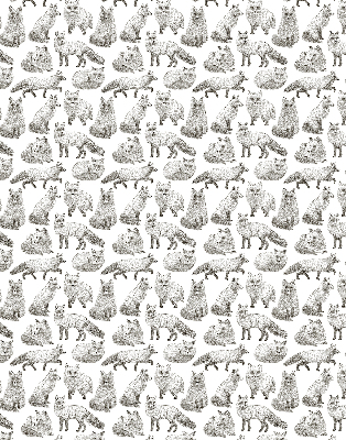 Blackout roller blind for window Gray foxes