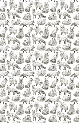 Blackout roller blind for window Gray foxes