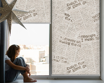 Fabric roller blind for window Newspapers