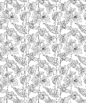 Blackout roller blind Sketched flowers