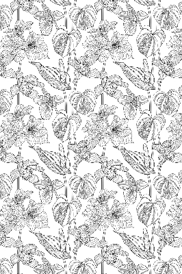 Blackout roller blind Sketched flowers