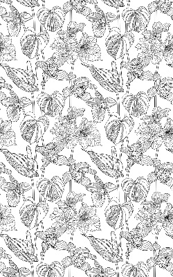 Blackout roller blind Sketched flowers