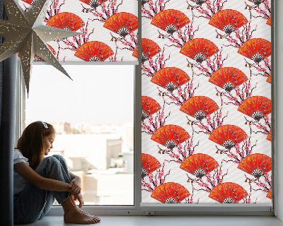 Blackout roller blind for window Red fans