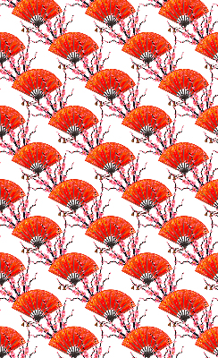 Blackout roller blind for window Red fans