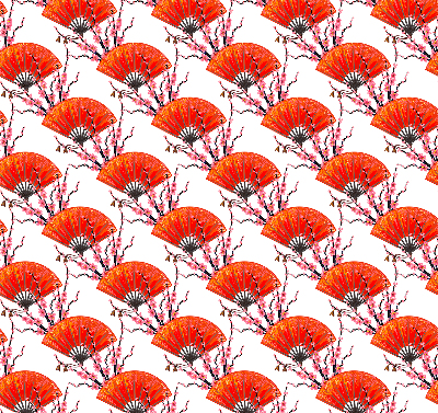 Blackout roller blind for window Red fans
