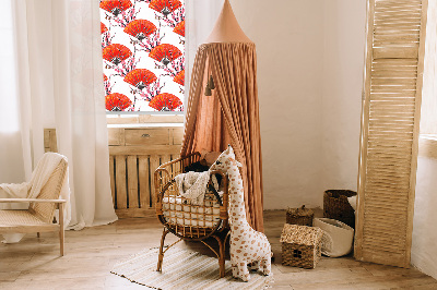 Blackout roller blind for window Red fans