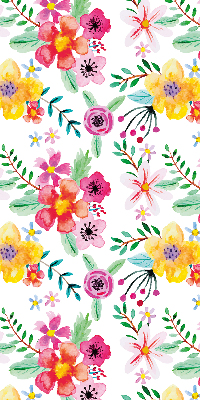 Fabric roller blind for window Painted flowers