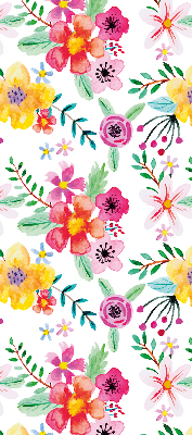Fabric roller blind for window Painted flowers