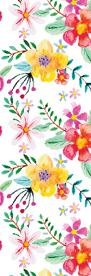 Fabric roller blind for window Painted flowers