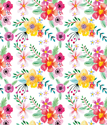 Fabric roller blind for window Painted flowers