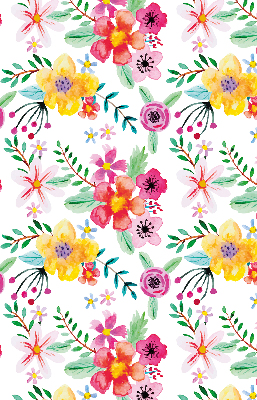 Fabric roller blind for window Painted flowers