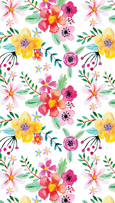Fabric roller blind for window Painted flowers