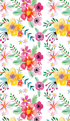 Fabric roller blind for window Painted flowers