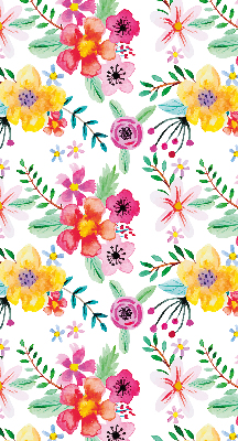 Fabric roller blind for window Painted flowers