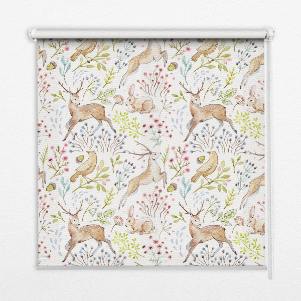 Blackout roller blind Roe deer and deer