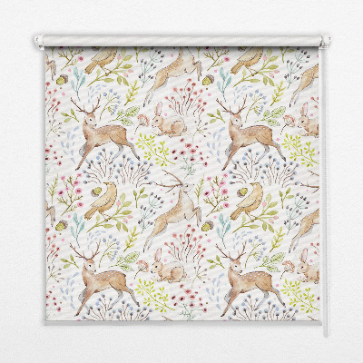 Blackout roller blind Roe deer and deer