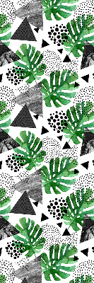 Blackout roller blind for window Leaves triangles dots