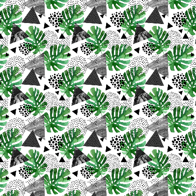 Blackout roller blind for window Leaves triangles dots