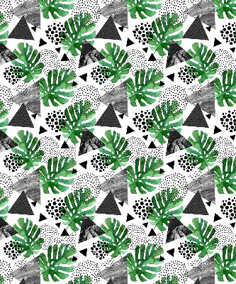 Blackout roller blind for window Leaves triangles dots