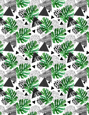 Blackout roller blind for window Leaves triangles dots