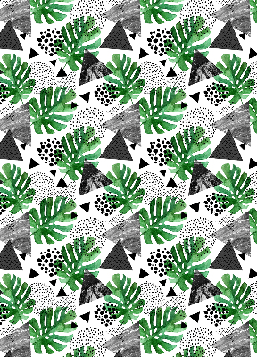 Blackout roller blind for window Leaves triangles dots