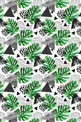 Blackout roller blind for window Leaves triangles dots
