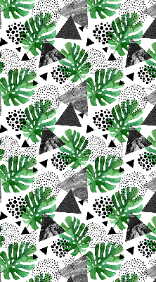 Blackout roller blind for window Leaves triangles dots