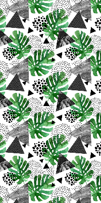 Blackout roller blind for window Leaves triangles dots