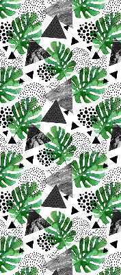 Blackout roller blind for window Leaves triangles dots