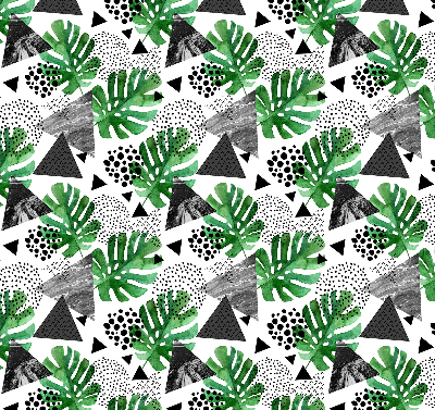 Blackout roller blind for window Leaves triangles dots