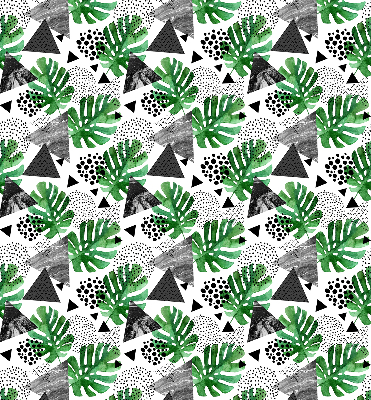 Blackout roller blind for window Leaves triangles dots
