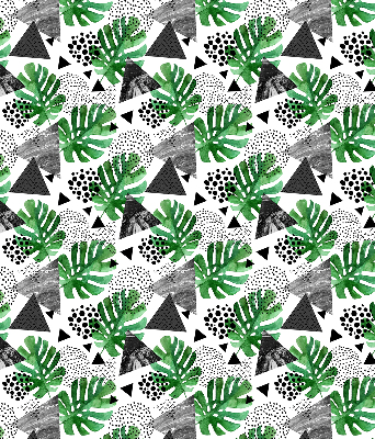 Blackout roller blind for window Leaves triangles dots