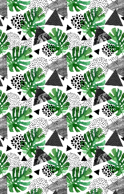 Blackout roller blind for window Leaves triangles dots
