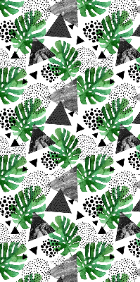 Blackout roller blind for window Leaves triangles dots