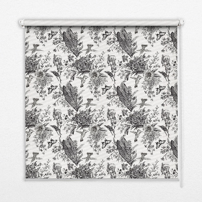 Fabric roller blind for window Drawn nature