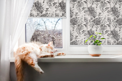 Fabric roller blind for window Drawn nature