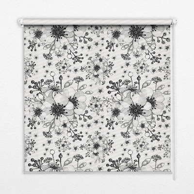Blackout roller blind for window Drawn flower