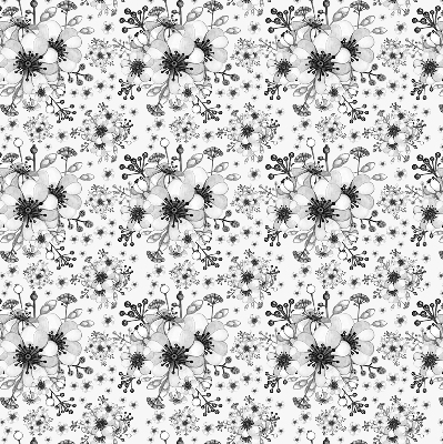 Blackout roller blind for window Drawn flower